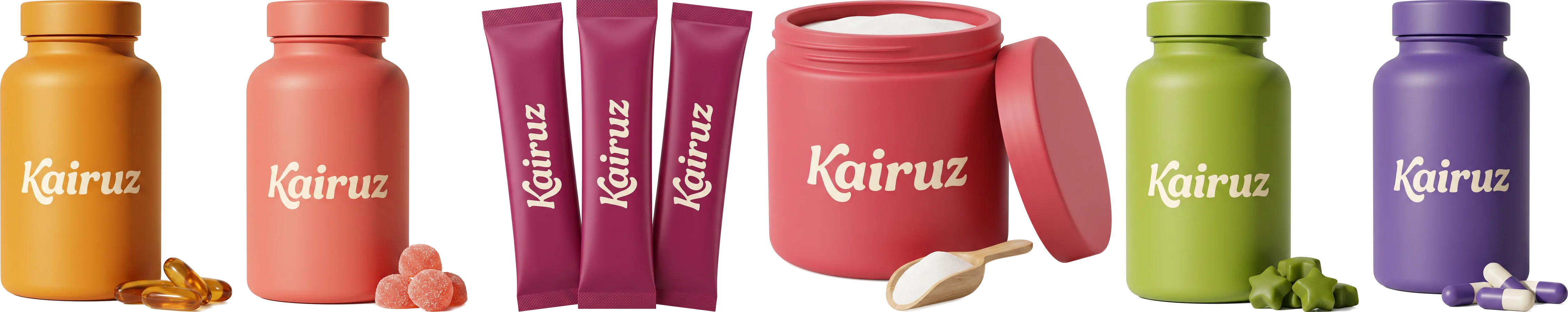 All six Kairuz launch products lined up together